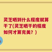 灵芝晒到什么程度就算干了(灵芝晒干的程度如何才算完美？)