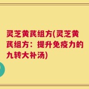 灵芝黄芪组方(灵芝黄芪组方：提升免疫力的九转大补汤)