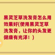 黑灵芝草洗发膏怎么用效果好(使用黑灵芝草洗发膏，让你的头发更健康有光泽！)