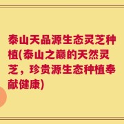 泰山天品源生态灵芝种植(泰山之巅的天然灵芝，珍贵源生态种植奉献健康)