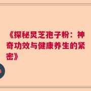 《探秘炅芝孢子粉：神奇功效与健康养生的紧密》