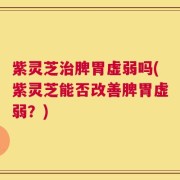 紫灵芝治脾胃虚弱吗(紫灵芝能否改善脾胃虚弱？)