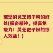 破壁的灵芝孢子粉的好处(振奋精神，提高免疫力！灵芝孢子粉的惊人效益！)