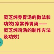 灵芝炖养胃汤的做法和功效(家常养胃汤——灵芝炖鸡汤的制作方法及功效)
