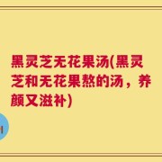 黑灵芝无花果汤(黑灵芝和无花果熬的汤，养颜又滋补)
