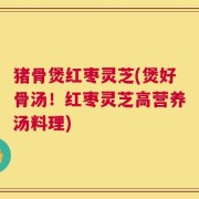 猪骨煲红枣灵芝(煲好骨汤！红枣灵芝高营养汤料理)