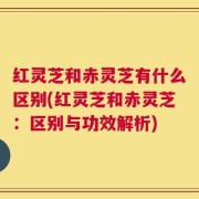 红灵芝和赤灵芝有什么区别(红灵芝和赤灵芝：区别与功效解析)