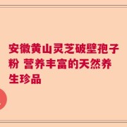 安徽黄山灵芝破壁孢子粉 营养丰富的天然养生珍品