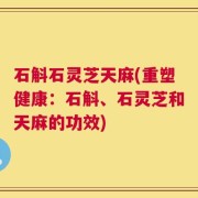 石斛石灵芝天麻(重塑健康：石斛、石灵芝和天麻的功效)