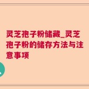 灵芝孢子粉储藏_灵芝孢子粉的储存方法与注意事项