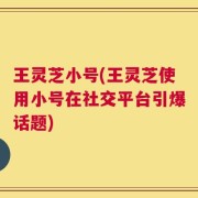 王灵芝小号(王灵芝使用小号在社交平台引爆话题)