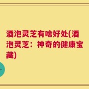 酒泡灵芝有啥好处(酒泡灵芝：神奇的健康宝藏)