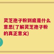 灵芝孢子粉到底是什么意思(了解灵芝孢子粉的真正意义)