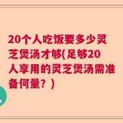 20个人吃饭要多少灵芝煲汤才够(足够20人享用的灵芝煲汤需准备何量？)