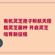 有机灵芝孢子粉航天搭载灵芝菌种 开启灵芝培育新征程