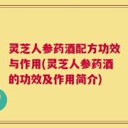 灵芝人参药酒配方功效与作用(灵芝人参药酒的功效及作用简介)