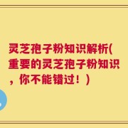 灵芝孢子粉知识解析(重要的灵芝孢子粉知识，你不能错过！)