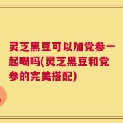 灵芝黑豆可以加党参一起喝吗(灵芝黑豆和党参的完美搭配)