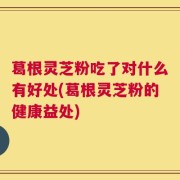 葛根灵芝粉吃了对什么有好处(葛根灵芝粉的健康益处)
