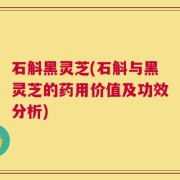 石斛黑灵芝(石斛与黑灵芝的药用价值及功效分析)