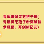 青溪破壁灵芝孢子粉(青溪灵芝孢子粉突破技术瓶颈，开创新纪元)