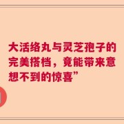 大活络丸与灵芝孢子的完美搭档，竟能带来意想不到的惊喜”