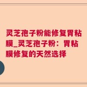 灵芝孢子粉能修复胃粘膜_灵芝孢子粉：胃粘膜修复的天然选择