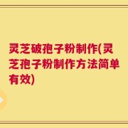 灵芝破孢子粉制作(灵芝孢子粉制作方法简单有效)