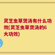 灵芝虫草煲汤有什么功效(灵芝虫草煲汤的6大功效)