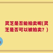 灵芝是否能拍卖呢(灵芝是否可以被拍卖？)