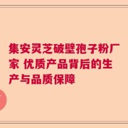 集安灵芝破壁孢子粉厂家 优质产品背后的生产与品质保障