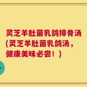 灵芝羊肚菌乳鸽排骨汤(灵芝羊肚菌乳鸽汤，健康美味必尝！)