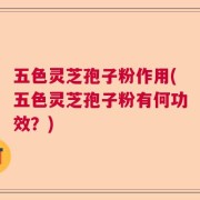 五色灵芝孢子粉作用(五色灵芝孢子粉有何功效？)