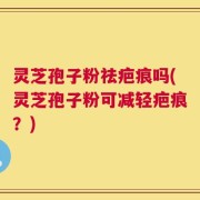 灵芝孢子粉祛疤痕吗(灵芝孢子粉可减轻疤痕？)