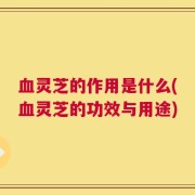 血灵芝的作用是什么(血灵芝的功效与用途)