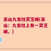 巫山九龙柱灵芝峰(巫山：九龙柱上有一灵芝峰。)