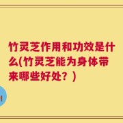 竹灵芝作用和功效是什么(竹灵芝能为身体带来哪些好处？)