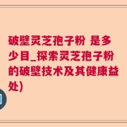 破壁灵芝孢子粉 是多少目_探索灵芝孢子粉的破壁技术及其健康益处)