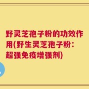野灵芝孢子粉的功效作用(野生灵芝孢子粉：超强免疫增强剂)