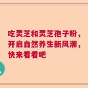 吃灵芝和灵芝孢子粉，开启自然养生新风潮，快来看看吧
