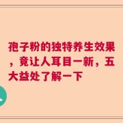 孢子粉的独特养生效果，竟让人耳目一新，五大益处了解一下