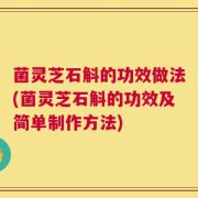 菌灵芝石斛的功效做法(菌灵芝石斛的功效及简单制作方法)