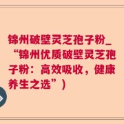 锦州破壁灵芝孢子粉_“锦州优质破壁灵芝孢子粉:高效吸收,健康养生之选”)