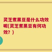 灵芝煮黑豆是什么功效呢(灵芝煮黑豆有何功效？)