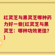 红灵芝与黑灵芝哪种药力好一些(红灵芝与黑灵芝：哪种功效更佳？)