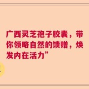 广西灵芝孢子胶囊，带你领略自然的馈赠，焕发内在活力”