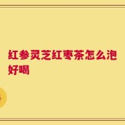 红参灵芝红枣茶怎么泡好喝