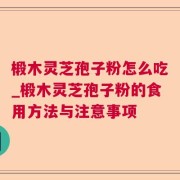 椴木灵芝孢子粉怎么吃_椴木灵芝孢子粉的食用方法与注意事项