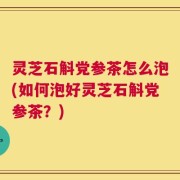 灵芝石斛党参茶怎么泡(如何泡好灵芝石斛党参茶？)