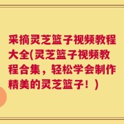 采摘灵芝篮子视频教程大全(灵芝篮子视频教程合集，轻松学会制作精美的灵芝篮子！)